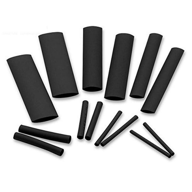 Heat Shrink Tubing Kit 127 Piece Set Of Black Assorted Wire Wrap Electrical Connection Cable
