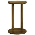 thumbnail image 4 of Demi Bonn 25" Round End Table, Two-Level Wooden, Perfect for Living Room, End Table with Storage, Stylish & Functional, Brown, 4 of 6