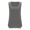 thumbnail image 6 of Linen Tank Tops Womens Sleeveless Dual-Layered Flowy Boho Tee Shirt Loose Fit Casual Beach Summer Blouses (L, Gray), 6 of 8