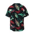 thumbnail image 6 of Lsque Fishing Lure print Men's Cuban Collar Short Sleeve Shirt Summer Beachwear Casual Button Down Fashionable Vacation Leisure Shirt-Large, 6 of 7