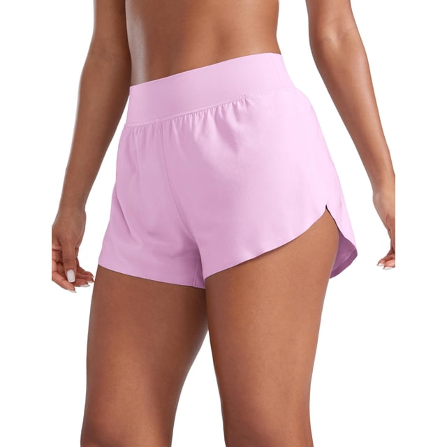 Shorts para Correr CRZ YOGA de Cintura Alta con Corte Lateral 3" Rosa L
