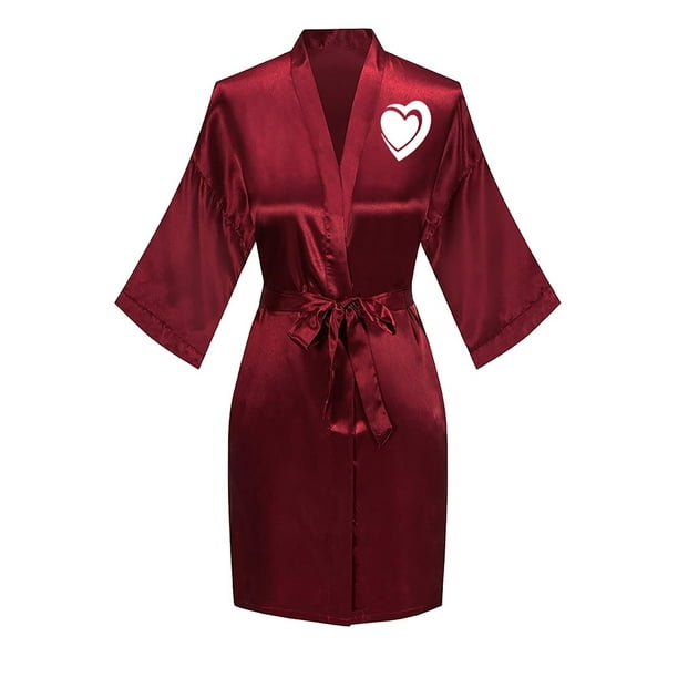 FAIWAD Robes pour les Femmes à Manches Longues Graphique Imprimé Peignoir Doux Léger à Lacets Longue Chemise de Nuit