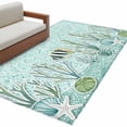 thumbnail image 2 of Summer Marine Life Washable Area Rug 4 x 6 ft Tropical Fish Ocean Starfish Conch Shell, Soft Non Slip Rugs Stain Repellent Indoor Felt Carpet for Living Dining Room Bedroom Home Office, 2 of 9