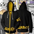 thumbnail image 3 of Sudadera con capucha de anime con estampado 3D, sudadera tipo pulóver, mono D Luffy, Ace, Sabo, Shanks, Law, traje de chándal de batalla, ropa de abrigo informal, 3 of 5