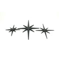 thumbnail image 3 of Zeckos Black Cast Iron 8 Pointed Starburst Wall Hangings Set of 3, 3 of 4