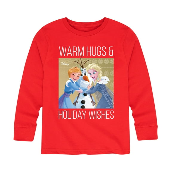 Frozen 2 - Warm Hugs Holiday Wishes - Toddler And Youth Long Sleeve Graphic T-Shirt
