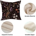 thumbnail image 7 of Spring Floral Pillow Covers 18x18 Pack of 2 Black Botanical Wildflower Herbs Throw Pillow Covers Outdoor,Summer Flower Plant Decorative Pillowcase Farmhouse Linen Cushion Case for Sofa Couch, 7 of 7