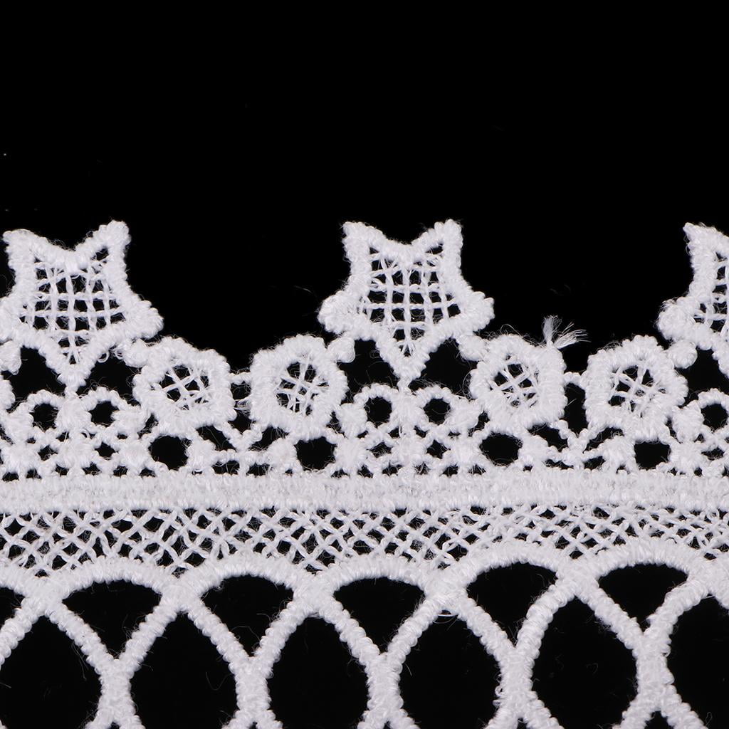 HILABEE Lace Ribbon For Crafts -15 Yards Floral Pattern Fabric For Cards, Sewing, Hair Bows, Gift Package Wrapping, Floral Designing. 3 Inch Wide, Black/White - White, 8cm