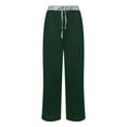 thumbnail image 4 of QLEICOM Womens Slacks Women's Wrinkle Free Relaxed Fit Straight Leg Pants Loose Wide Leg Pants High Waist Straight Pants Pants Work Cargo Casual Pants Wide Leg Pants Relaxed Fit Trousers Green XL, 4 of 5