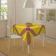 thumbnail image 4 of ZNDUO Square Waterproof Table Cloth, Washable Wrinkle Resistant Vintage Yellow Buffalo Plaid Pattern Polyester Table Cover, 60"x60", 4 of 8