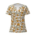 thumbnail image 3 of Naloa Giraffes Head Print T-Shirts Short Sleeve V Neck Tees for Women Fashion Tops Trendy Lightweight Soft Casual Summer Outfits Clothes, 3 of 5