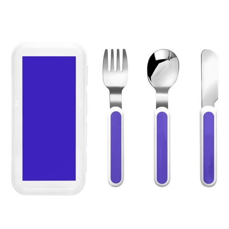 

Rateoe Darkblue for Stainless Steel Kids Silverware Set - Child and Toddler Safe Flatware - Children s Knife Fork And Spoon Set