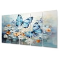 thumbnail image 2 of Designart "Blue White Butterfly Euphony" Animals Metal Art Print Set, 2 of 5