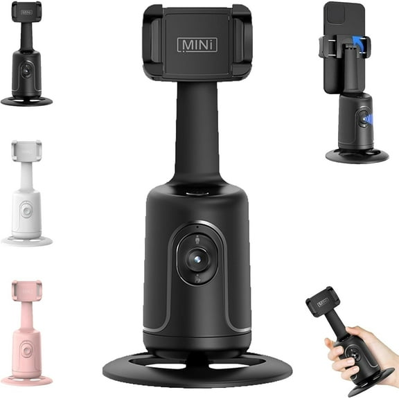 Smart AI Facial Recognition Phone Tripod, Auto Face Tracking Tripod, 360° Rotation Phone Stand with Gesture Control, for Live Vlog, Video,Content Creator