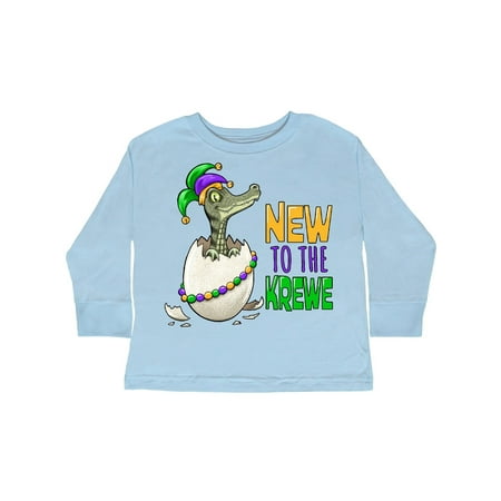 

Inktastic New to the Krewe Mardi Gras Baby Alligator Gift Toddler Boy or Toddler Girl Long Sleeve T-Shirt
