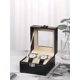thumbnail image 3 of 1pc Black Pu Leather Watch Storage Box With Glass Lid For Watches And Glasses, 3 of 5