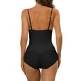 thumbnail image 3 of Unique Bargains Women's Straps Leotard Tummy Slimmer Bodysuit Shapewear with Bra S Black, 3 of 5