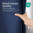 thumbnail image 5 of 72"x72" Navy Blue Shower Curtain, Waffle Textured Thick Fabric Shower Curtains for Bathroom, Polyester Cloth Bath Curtain with 12 Plastic Hooks, 5 of 9