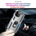 thumbnail image 4 of Protective Shockproof Phone Case For iPhone 15 Pro with Built-in 360° Rotate Ring Kickstand and Tempered Glass Screen, Silver, 6.1" Screen, 4 of 8