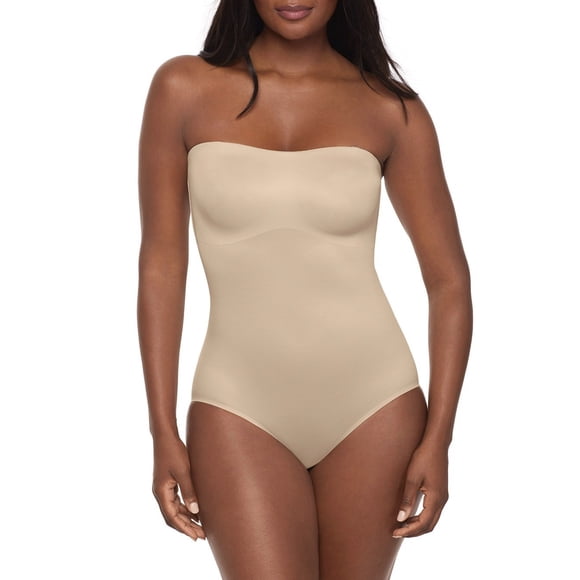 Miraclesuit Women's Show Stopper Strapless Bodysuit, Warm Beige, Medium - 2444