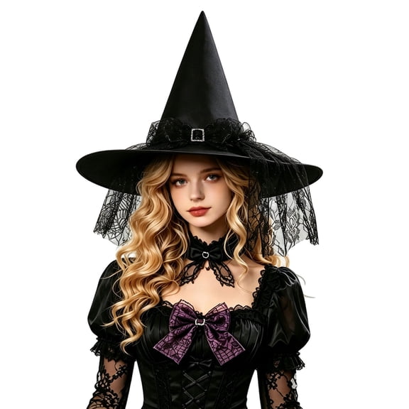 WCJM Witch Hat Women Sun Hats for Womens Halloween Witch Hat for Crafts Large Decorative Witch Hat Costumes Accessory