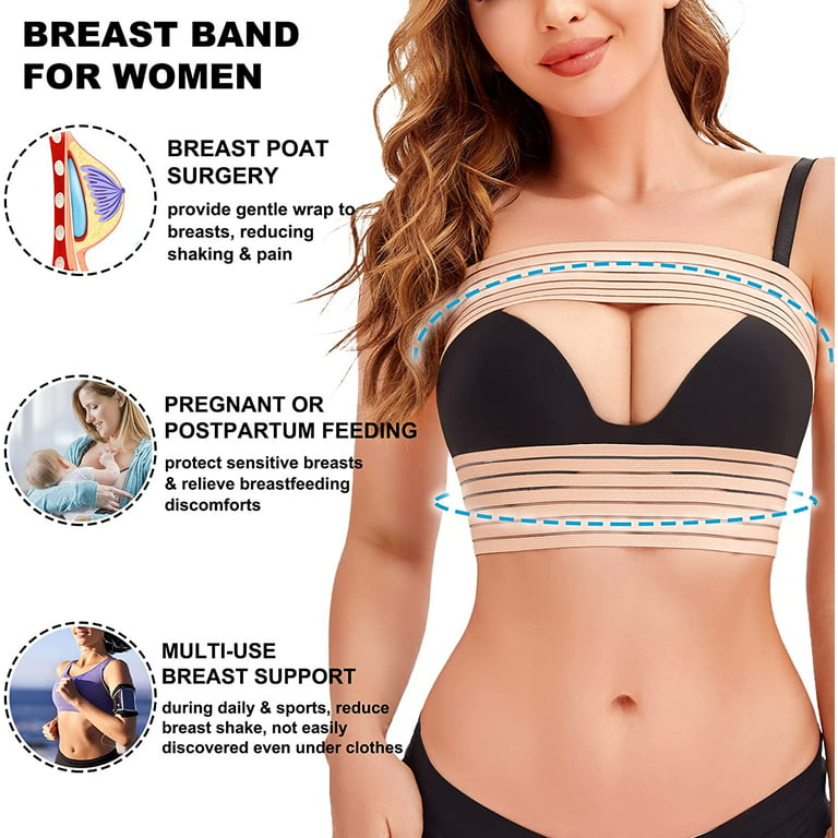 Gotoly Medical Chest Support Band For Women Breast Bands Women Post Surgery  Breast Implant Stabilizer Band(Beige Medium-Large) 
