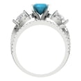 thumbnail image 4 of 1.89 ct Brilliant Round Cut Turquoise 18K White Gold Solitaire with Accents Engagement Bridal Wedding Ring Band Set size 8.75, 4 of 7