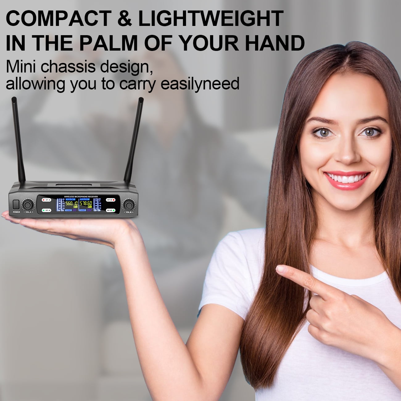 Dpeusheng X2 Professional Wireless Microphone High-fidelity sound quality and stable transmission for speeches, performances, Karaoke