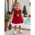 thumbnail image 3 of RUINIXCW Toddler Baby Girl Velvet Dress Christmas Sleeveless Fur Trim Santa Dress, 3 of 8