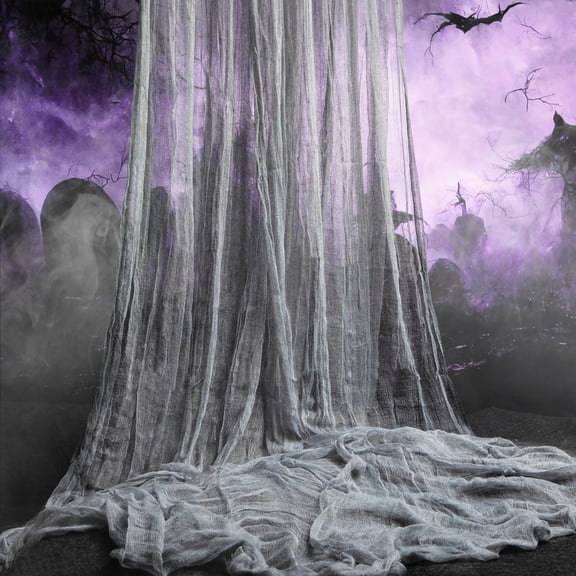 Ebaokuup 400" x 40" Halloween Gray Creepy Cloth, Haunted House Gauze Decor