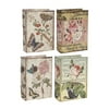 A&B Home Nature Lover's Book Boxes, Flowers, Set of Four-Color:Multi-Color,Style:Floral