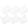 thumbnail image 2 of 6 uds máscaras de animales blancas DIY sin pintar máscara en blanco zorro gato blanco máscaras de papel DIY, 2 of 5