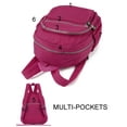 thumbnail image 6 of LAVA Mini Backpack Purse for Women, Lightweight Waterproof Nylon Travel Daypack (Rose Red), 6 of 8
