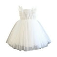 thumbnail image 1 of WEAIXIMIUNG Robes d'Été pour Filles Taille 14-16 Vert Été Nouveau Sans Manches Blanc Mode pour Filles Robe à Boutons en Maille à Empiècements, 1 of 7