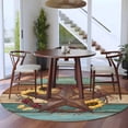 thumbnail image 3 of Round Rug 5Ft Washable Non-Slip, Country Star Vintage Circle Area Rugs for Living Room Bedroom, Sunflower Farmhouse Teal Brown Western Berry Indoor Floor Mats Carpet Runner for Home Decor Aesthetic, 3 of 8