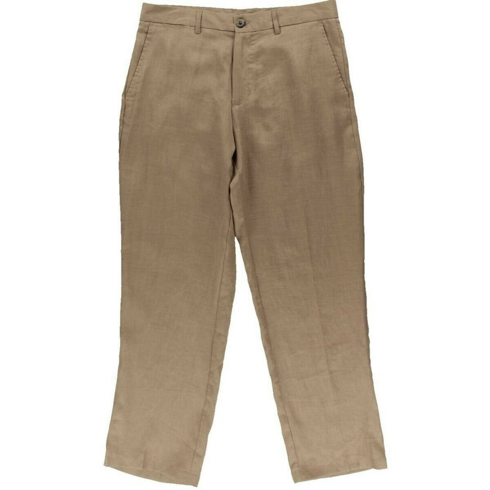 Tasso Elba - Island Safari Tan Mens 33x30 Linen Pants 33 - Walmart.com ...