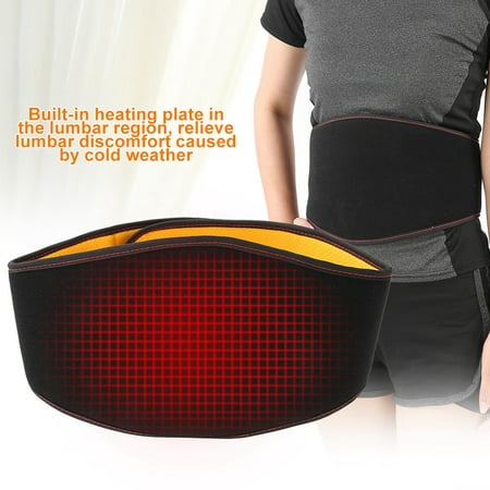 Waist Heating Belt Pad, Heat Therapy Wrap for Lumbar Spine Arthritis, Strains, Sprains, Stiffness, Lower Back Pain Relief, Belly Warmer Band for Abdominal Menstrual Cramps, Fits Men and