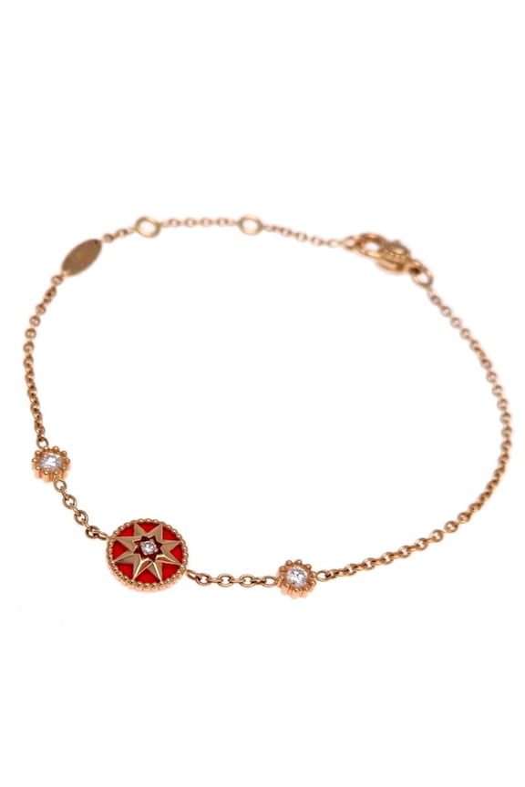 Pre-Owned Christian Dior Rose Devant Diamond Women's Bracelet JRDV95162 750 Pink Gold (Good)