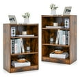 thumbnail image 1 of Costway 2 PCS 3-Tier Bookcase Open Multipurpose Display Rack Cabinet with Adjustable Shelves Brown, 1 of 10