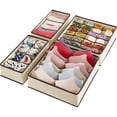 thumbnail image 1 of Organizador De Cajones, 4 Pack Organizadores De Ropa Interior, Caja De Almacenamiento Plegable Multifuncional, Tela No Tejida, Para Clasificar Ropa Interior, Bragas, Calcetines, Beige, 1 of 4
