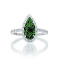 thumbnail image 1 of 1.5 Carat Classic Pear Cut Emerald With Diamond Engagement Ring on White Gold in 14k White Gold emerald and diamond engagement, 1 of 2