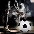 thumbnail image 4 of Xiao Hua Balón de fútbol de entrenamiento profesional n.° 5, piel sintética, combinación de colores blanco y negro, adecuado para fútbol, portería, entrenamiento de equipo, etc., 1 pieza., 4 of 5