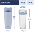 thumbnail image 2 of Built Torrent 20 oz Light Blue Insulated Stainless Steel Tumbler with Glass Interior, 2 of 15
