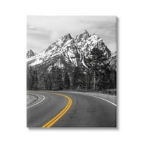 Stupell Industries Mountain Highway Road Landscape Painting Gallery Wrapped Canvas Art Print Wall Art, 24 x 30