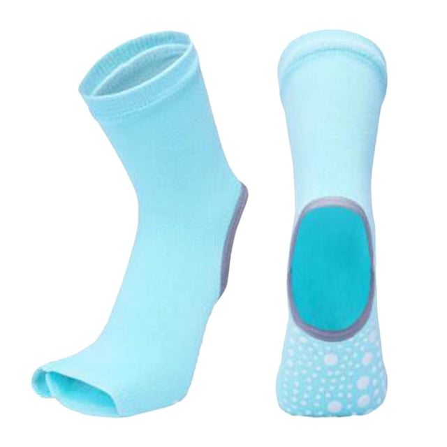 Calcetines de Yoga Antideslizantes para Señoras Zulema Talón Abierto Verde