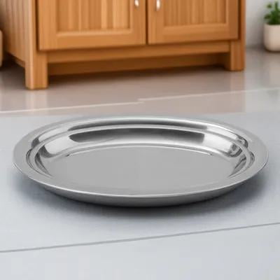NICEXMAS 1Pc Stainless Steel Dumpling Plate Silver Smooth Surface Easy Clean