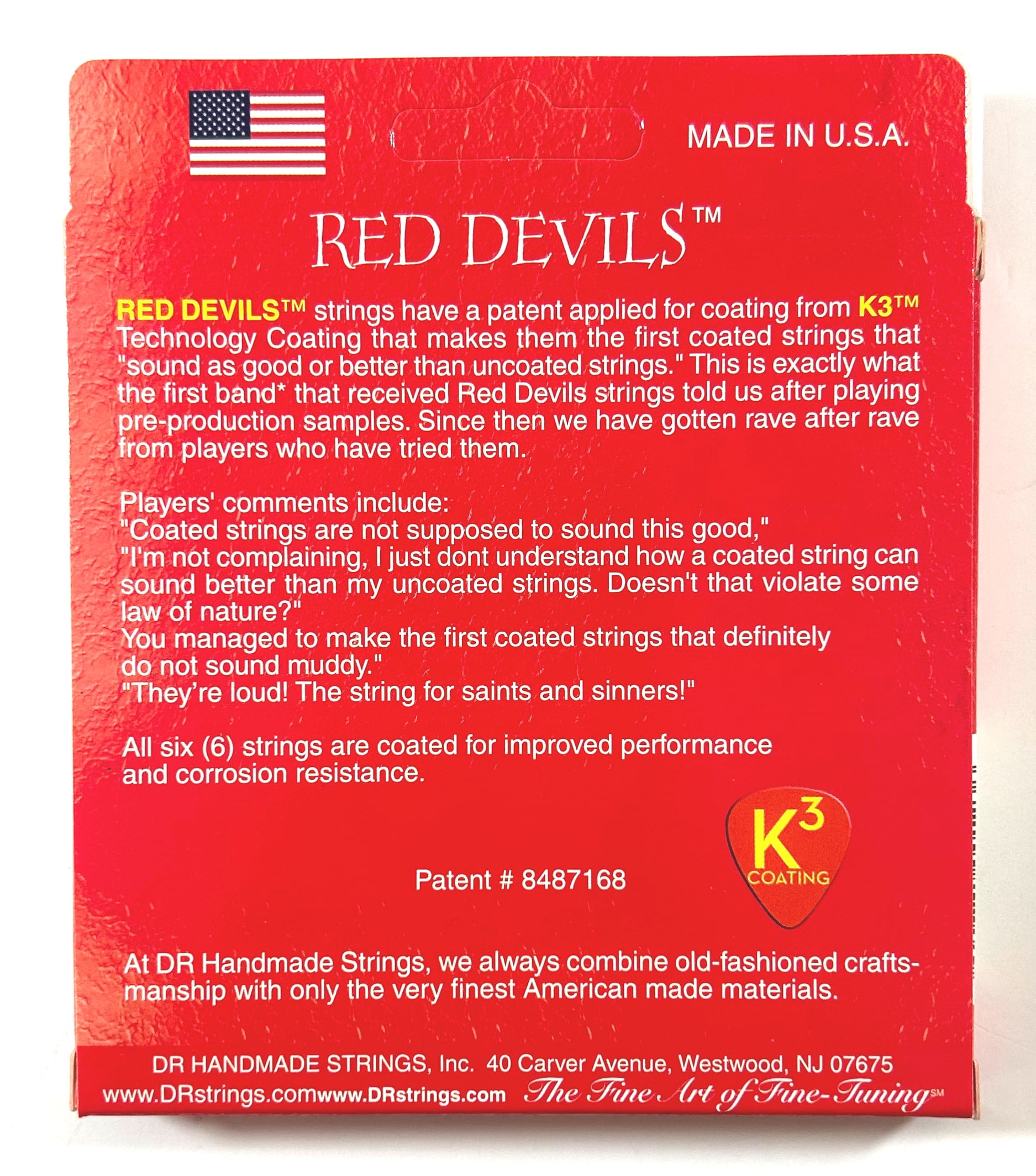 DR Guitar Strings Electric 3 Sets Red Devils K3 High Performance Coated 09-46