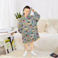 thumbnail image 6 of FORMRS Wearable Blanket Hoodie with Sleeves for Kids Cozy Flannel Sweatshirt, Cute Acorns Pattern, 6 of 7