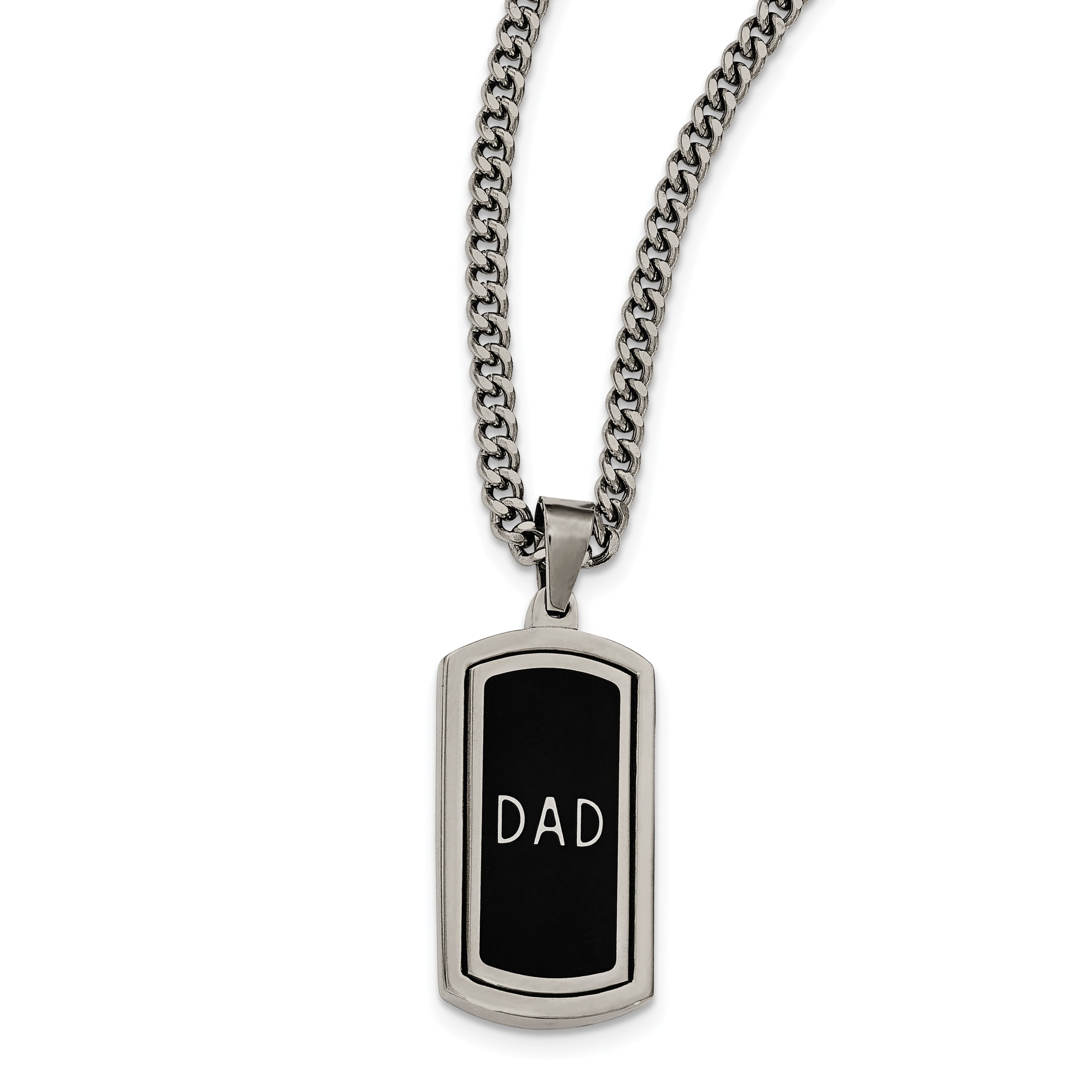 Best Birthday Gift Stainless Steel Polished Black Enamel CZ Heart Necklace
