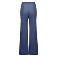thumbnail image 4 of Outfmvch Wide Leg Linen Pants for Women Women's Culottes Patchwork Elastic Waist Pants Women' S Culottes Flowy Lounge Baggy Linen Wide Leg Wide Leg Linen Pants Cotton Baggy Boho Casuals Blue M-3XL, 4 of 5